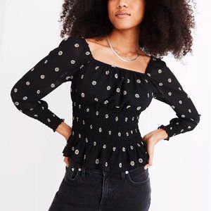 NWT Madewell Georgette Square Neck Bouse Top Smock